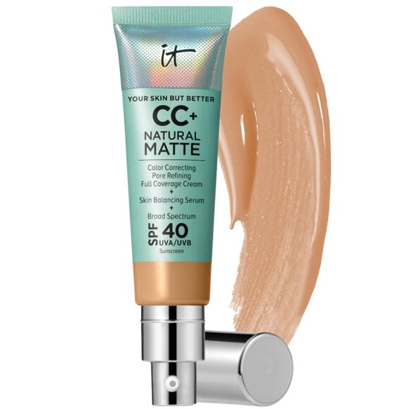 IT Cosmetics CC+ Cream Natural Matte Foundation with SPF 40 Tan Warm - Picture 2 of 5